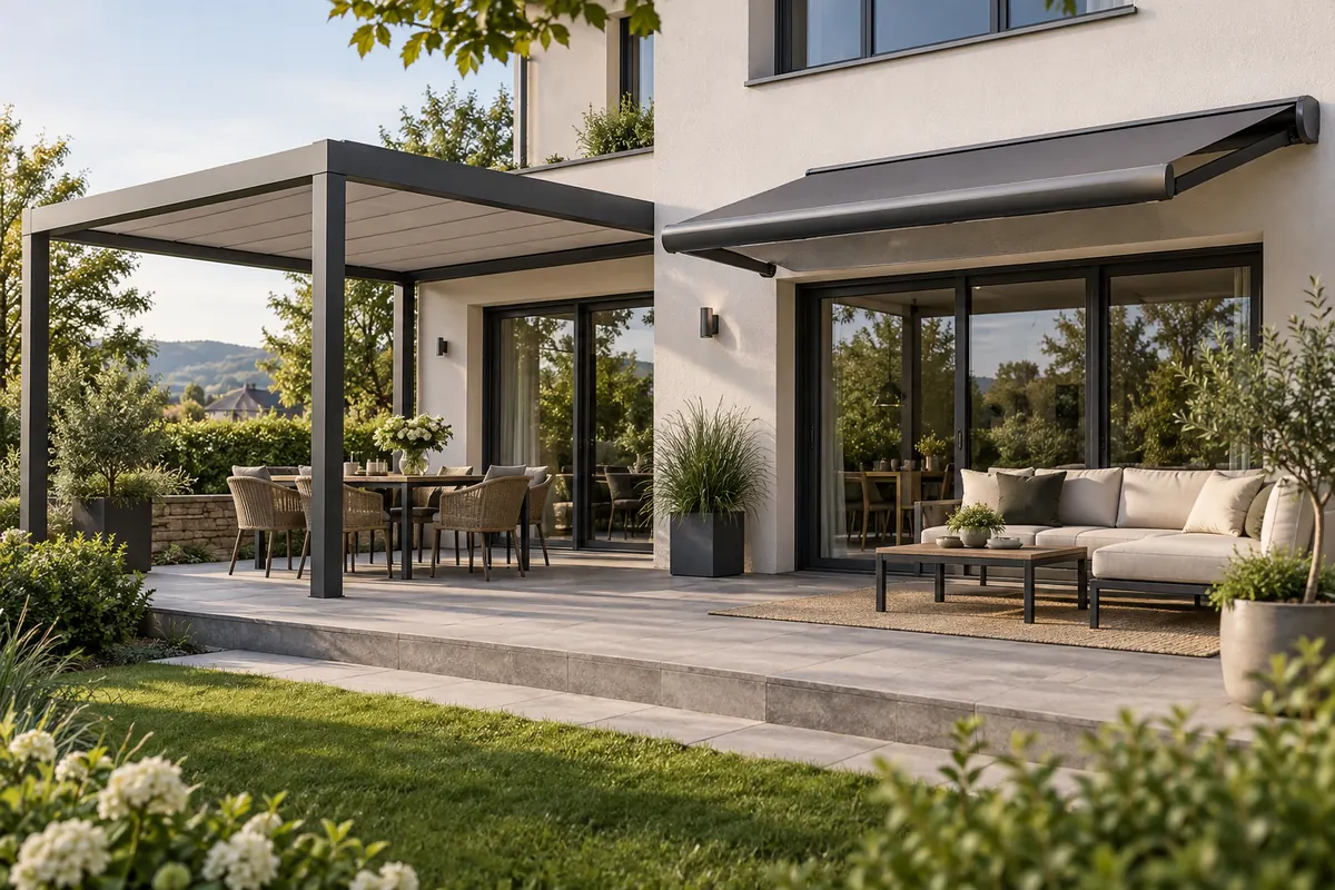 Pergola-Markise und klassische Kassettenmarkise im Vergleich